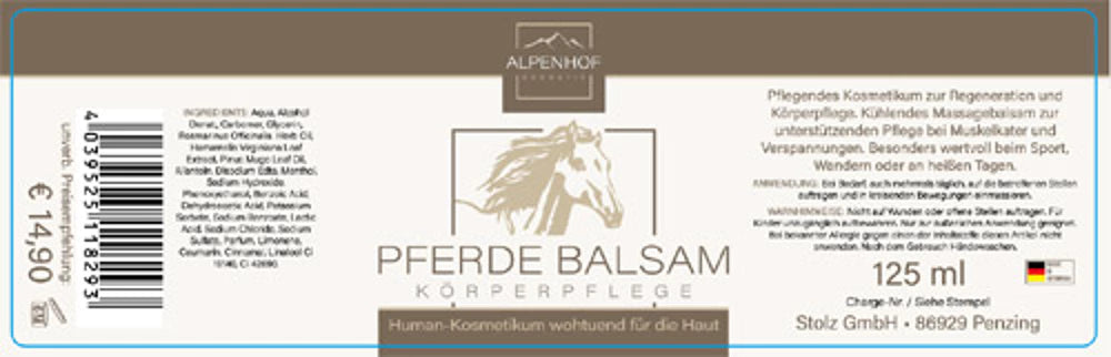 Конски балсам Alpenhof 125 ml: Класика за Мускули и Стави